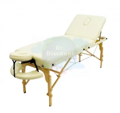 MET Comfort PRO W3 Стол массажный на деревянном каркасе, с трёхсекционной панелью, кремовый